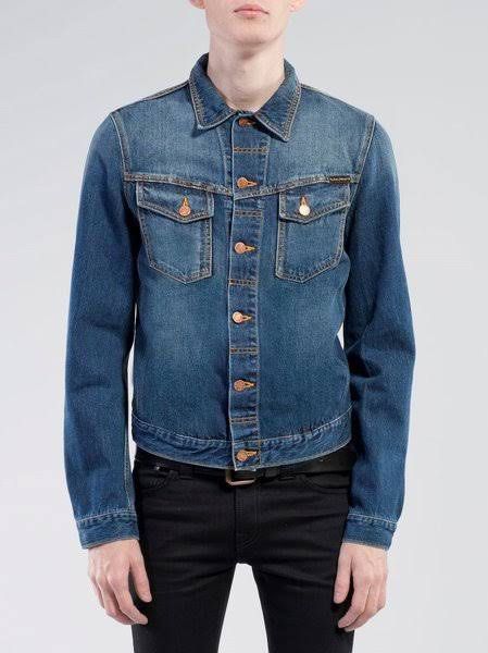 Nudie jeans jacket kenny blue mood Fesyen Pria Pakaian Baju