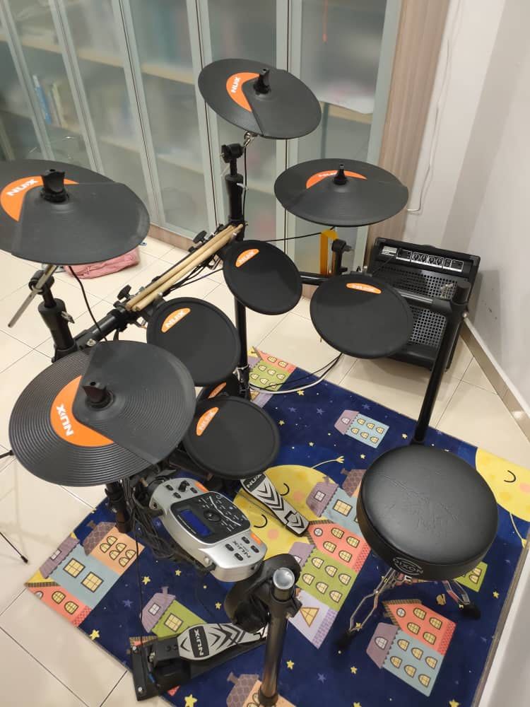 Nux DM4 Electronic Drum Kit With Woofer, Hobbies & Toys, Music & Media