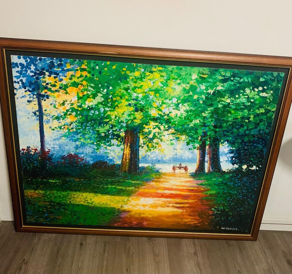 Oil Painting with frame, Furniture & Home Living, Home Decor, Frames