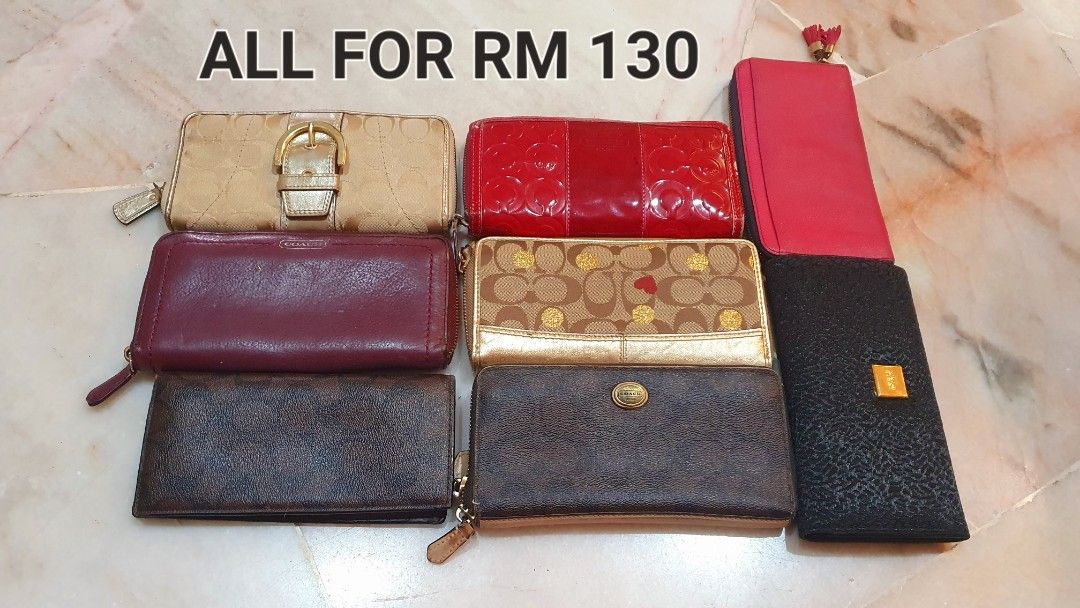 CLEARANCE Original Coach Wallets Genuine Leather Ykk zipper Bundle Sale Preloved Wallets