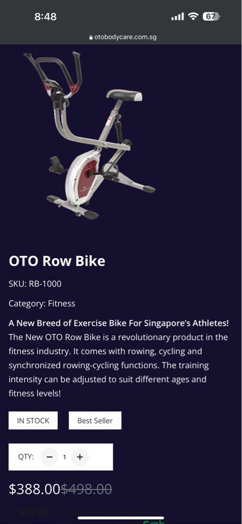 rb1000 exercise bike