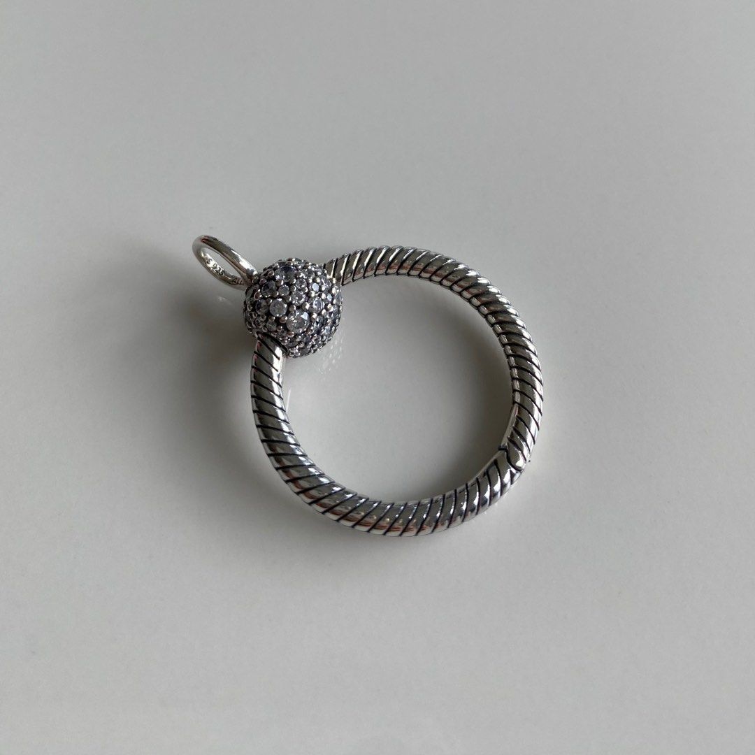 Pave Pandora O Pendant With Charms Pandora™ Rose Sparkling Pave