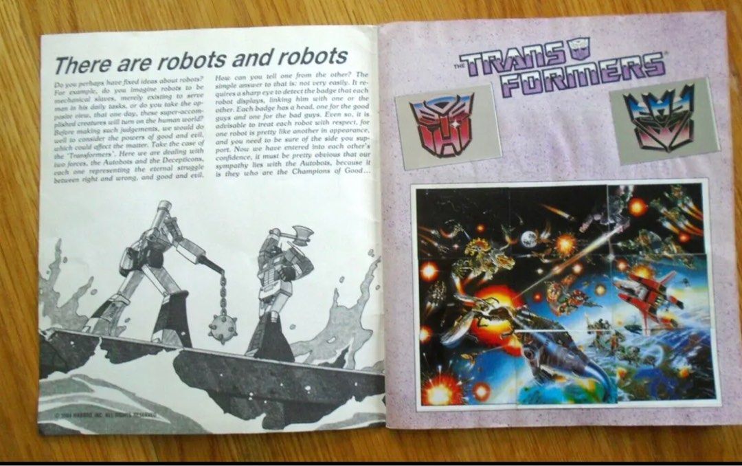PANINI TRANSFORMERS G1 STICKER ALBUM HASBRO 1986 COMPLETE, Hobbies