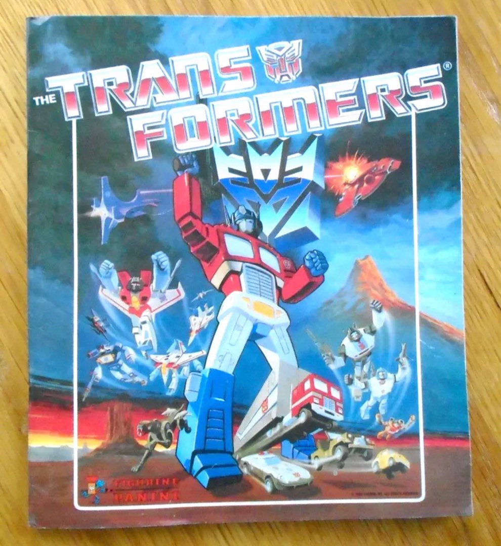 PANINI TRANSFORMERS G1 STICKER ALBUM HASBRO 1986 COMPLETE, Hobbies