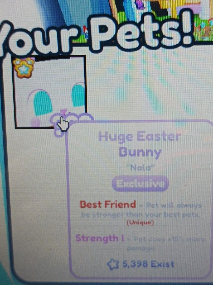 Pet Simulator X Huge Easter Bunny!, Video Gaming, Gaming Accessories, InGame Products on Carousell