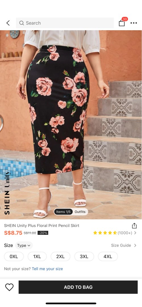 Floral pencil skirt 4xl hot sale