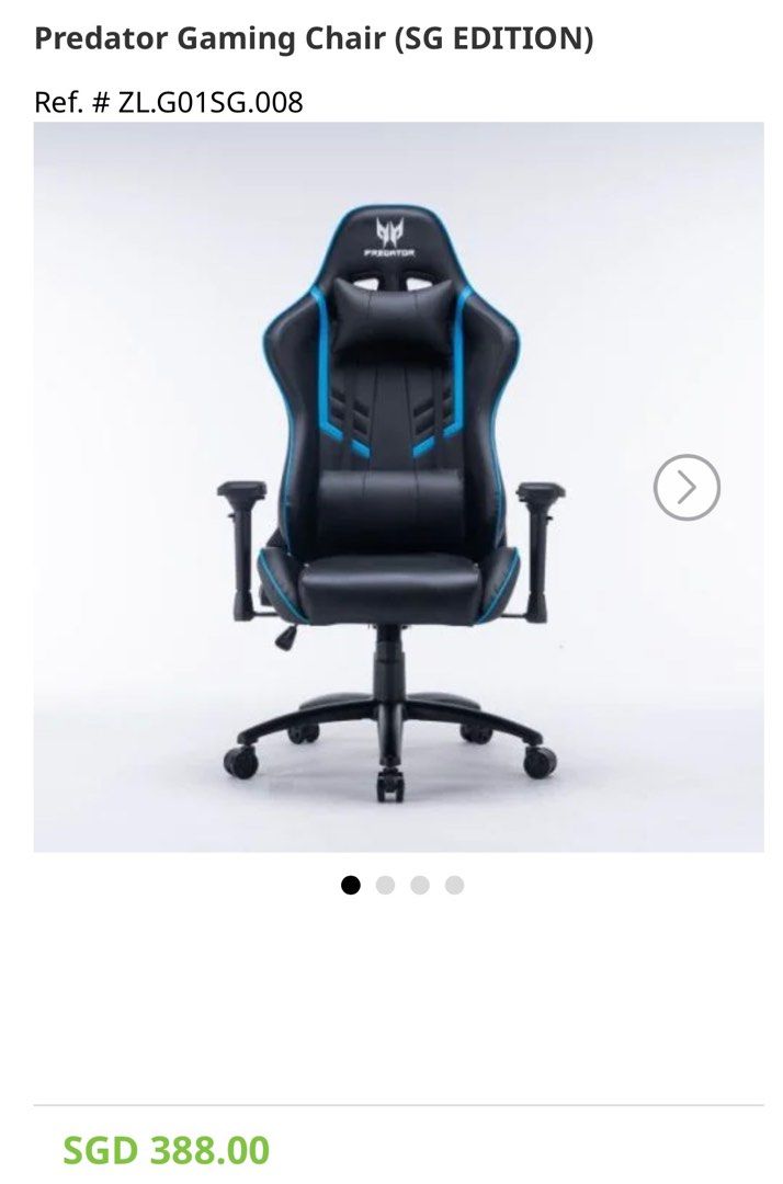 Predator Gaming Chair (SG Edition) ZL.G01SG.008, Furniture & Home