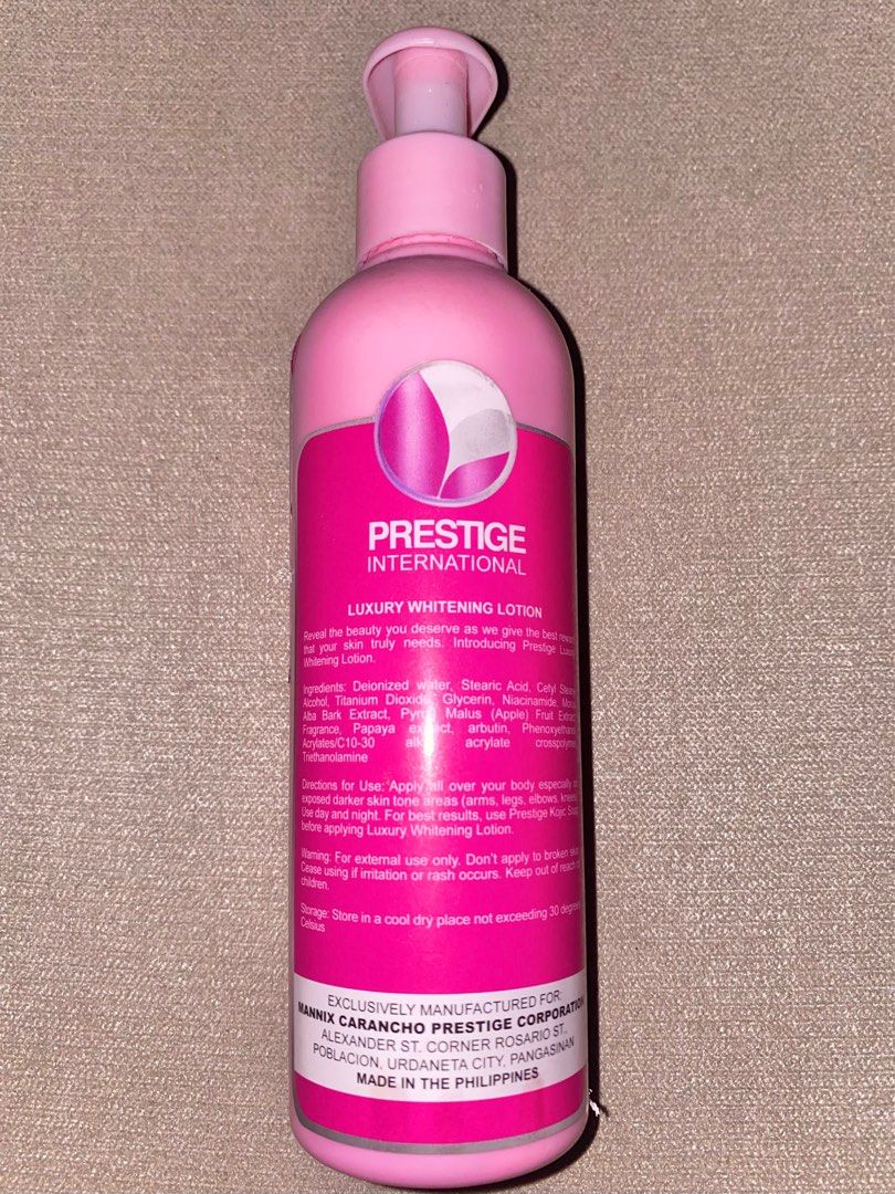 Prestige Luxury Whitening Lotion (Category: Body Care) located in Marikina City. Submitted by makeupbaddieph (Listing ID 1225696947, Image 2). Description: 🚚 Shipping via Lalamove/ Grab/ Angkas 💵 Payment via Gcash 💌 Dm me for more info.