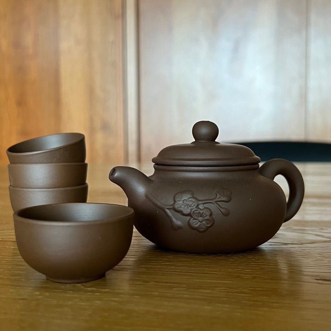 Purple clay tea set, Furniture & Home Living, Kitchenware & Tableware