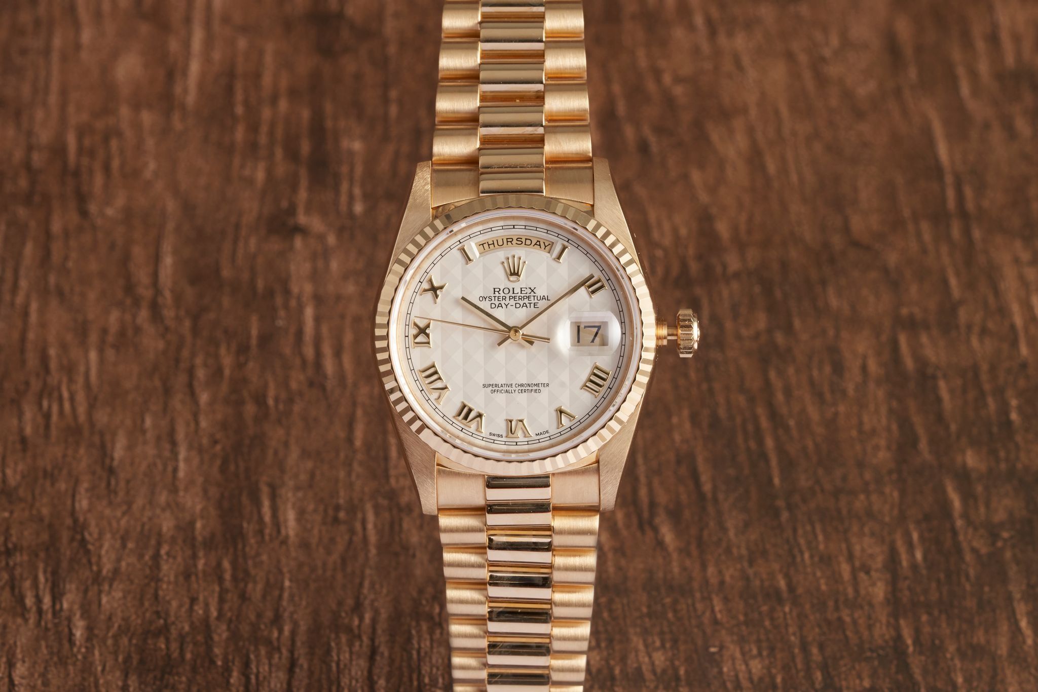 Rare Full set 18238 President Daydate Ivory Pyramid Dial Luxury