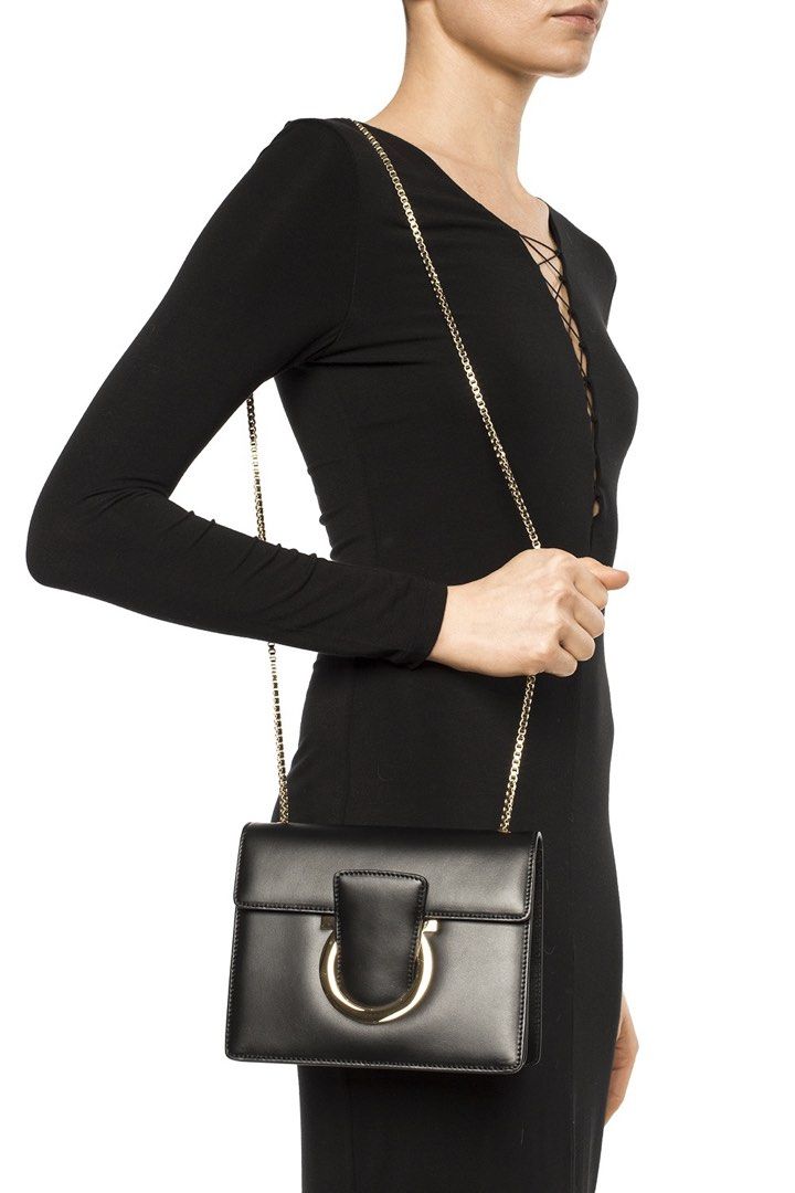 Salvatore Ferragamo Black Thalia Shoulder Bag Luxury Bags
