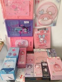 Sanrio character hello kitty melody kuromi twin star clip box storage box 3 in 1 cable saving box night light card red packet pencil case key wallet spectacle box zip lock mouse pad