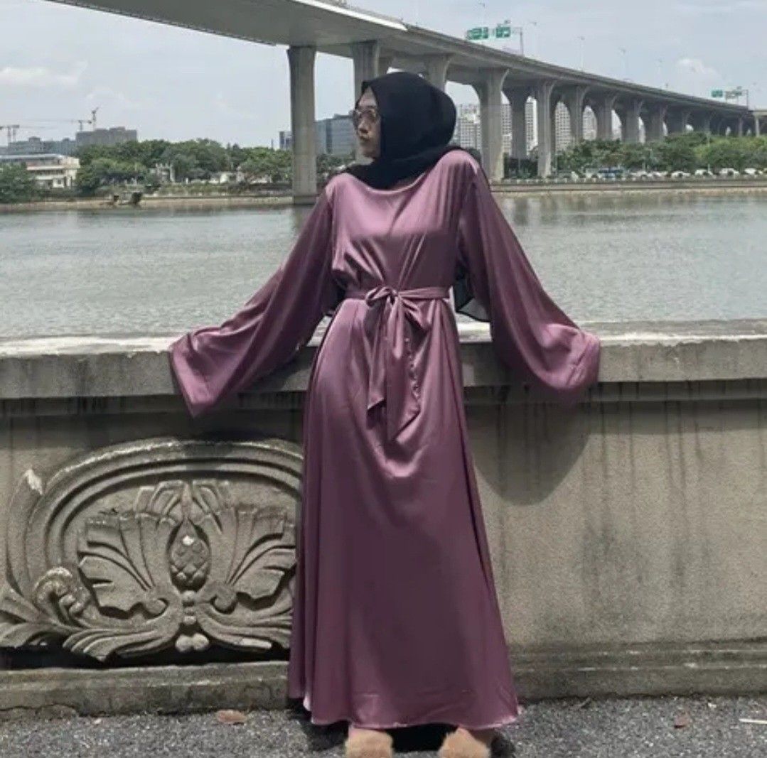 Satin abaya deals