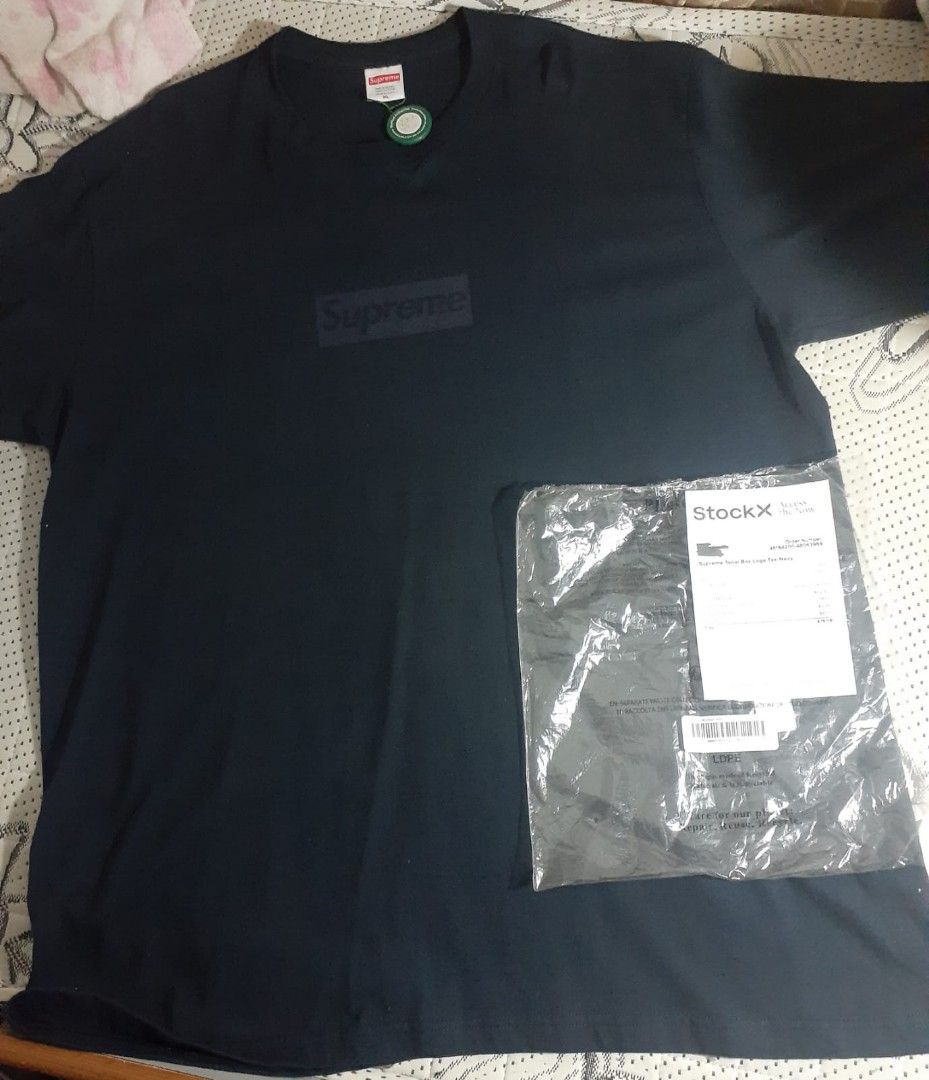 Selling 全新Supreme Tonal Box Logo Tee, Navy, XL, 名牌, 服裝