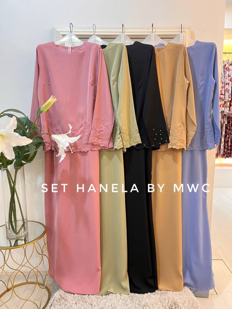 SET HANELA, Women's Fashion, Muslimah Fashion, Baju Kurung & sets on ...