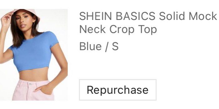 SHEIN BASICS Solid Mock Neck Crop Top