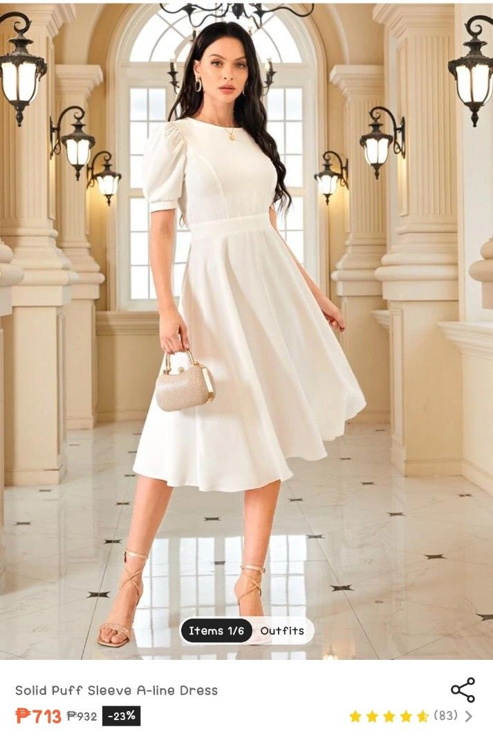 SHEIN, Dresses, White Semi Formal Dress