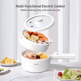  Mini Electric Cooker, Multifunctional Small Pot, Versatile  Electric Hot Pot, 1.2L Multi Cooker Pan With Lid & Phone Holder,Portable  Ramen Pot Cooker for Small Household Hot Pot (Purple): Home & Kitchen