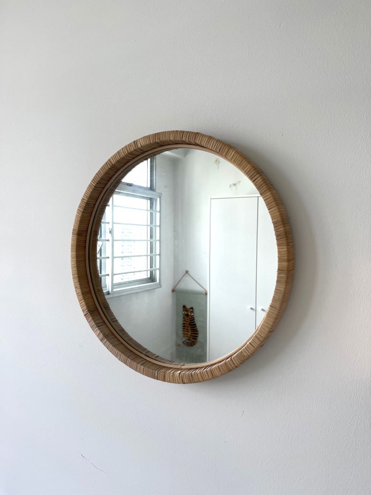 Rattan mirror hot sale spotlight