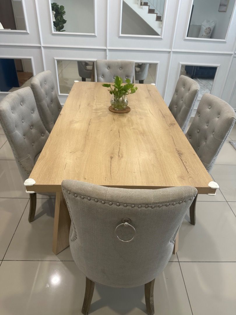 SSF Dining Table + 6 Seaters, Furniture & Home Living, Furniture