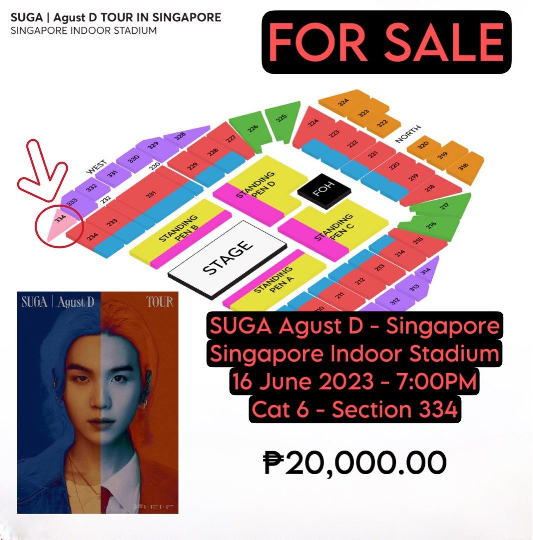 SUGA Agust D Tour in Singapore, Tickets & Vouchers, Event Tickets on