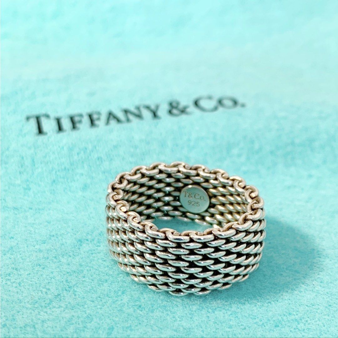 Tiffany and co silver mesh ring hotsell