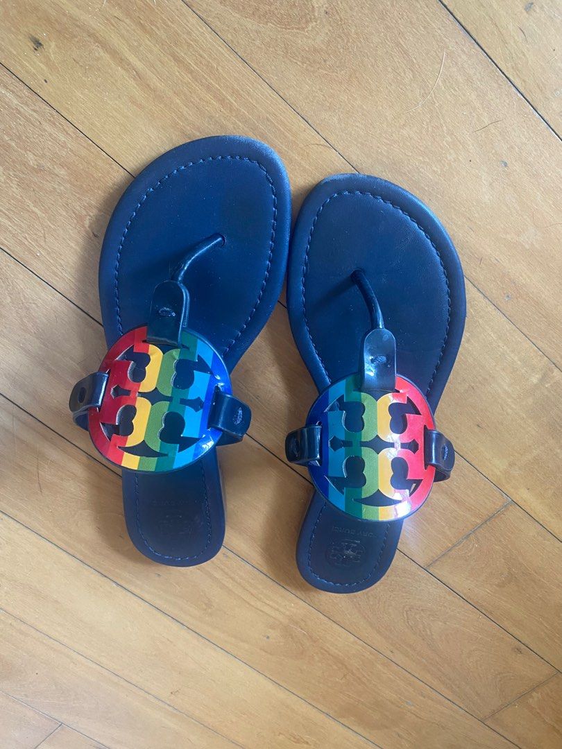 Tory Burch - Miller Rainbow Flat Sandals, Women's Fashion, Footwear, Sandals  on Carousell