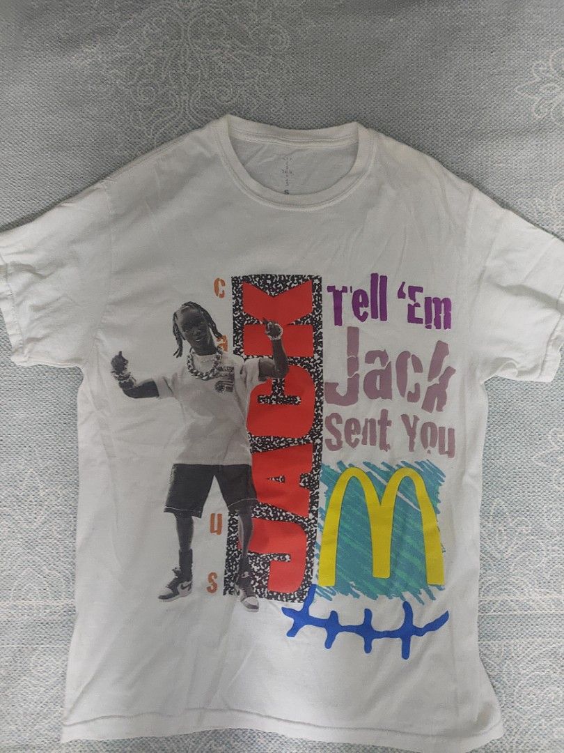 Travis scott X McDonald's JACK SMILE T-SHIRT S, 男裝, 上身及套裝