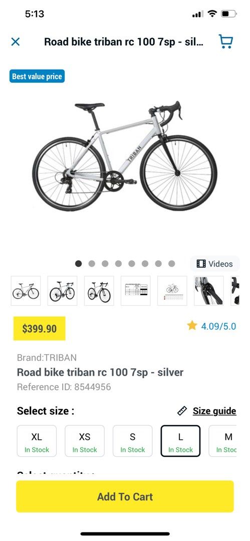 Triban size shop guide