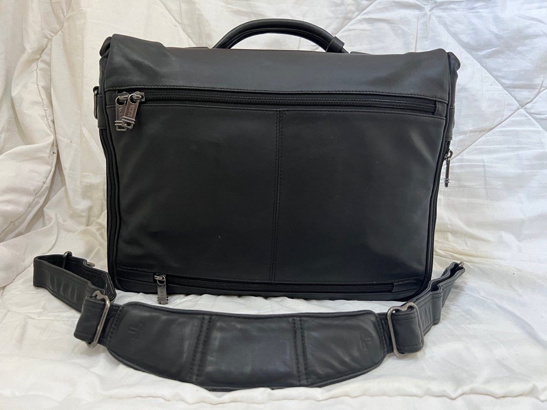 Tumi Alpha black leather laptop bag, Computers & Tech, Parts ...