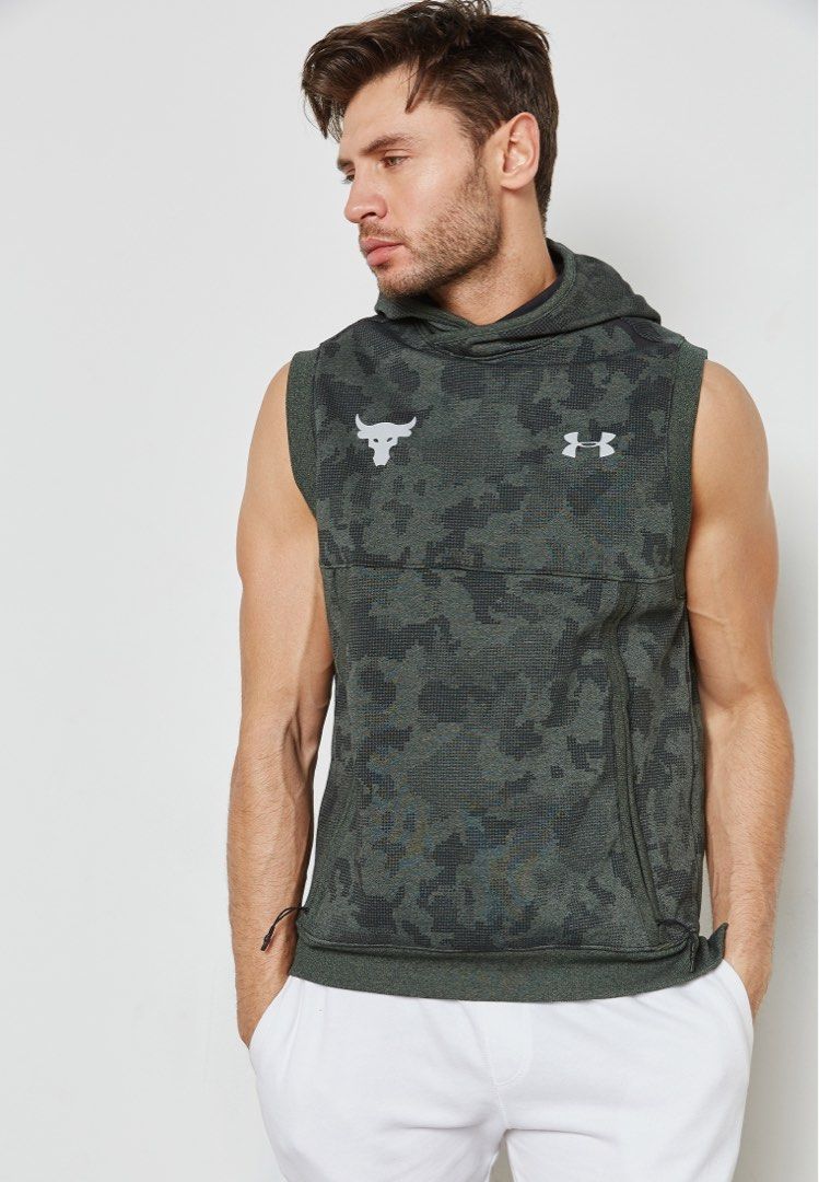 Under armour men's project rock threadborne sleeveless hoodie discount