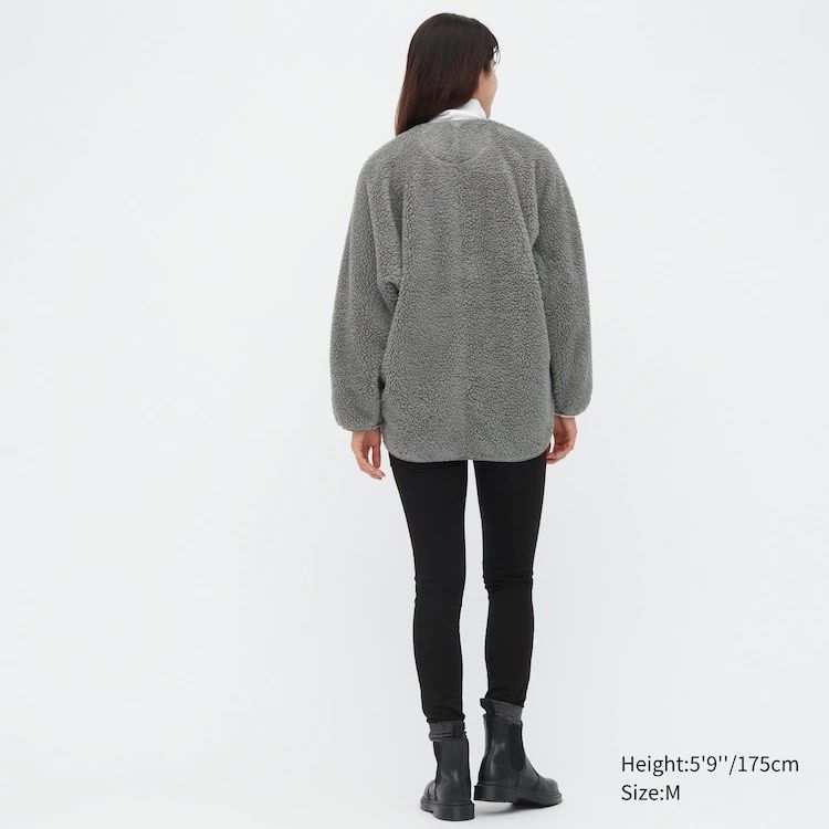 Uniqlo Light Pile-Lined Fleece Cardigan - Black, Women's Fashion, Coats,  Jackets and Outerwear on Carousell