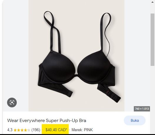 Victoria's Secret PINK “Wear Everywhere Super Push Up” Black