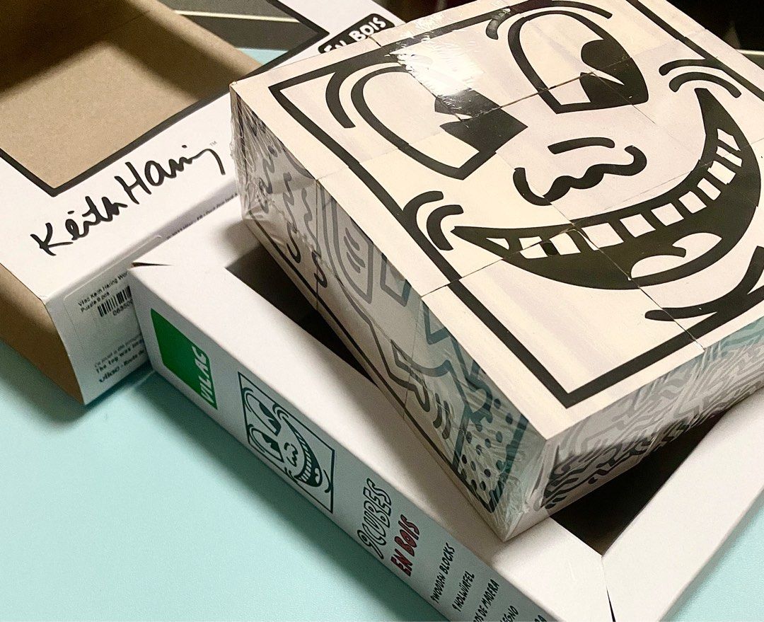 VILAC KEITH HARING 9 WOODEN BLOCKS PUZZLE 9 PCS Hobbies Toys
