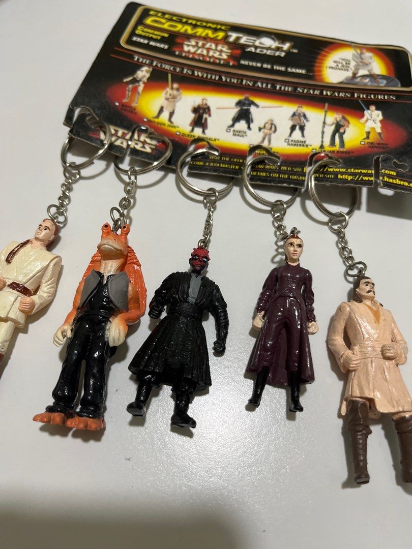 Vintage Hasbros 1999 Star Wars Episode 1 Action Figure Keyring Set