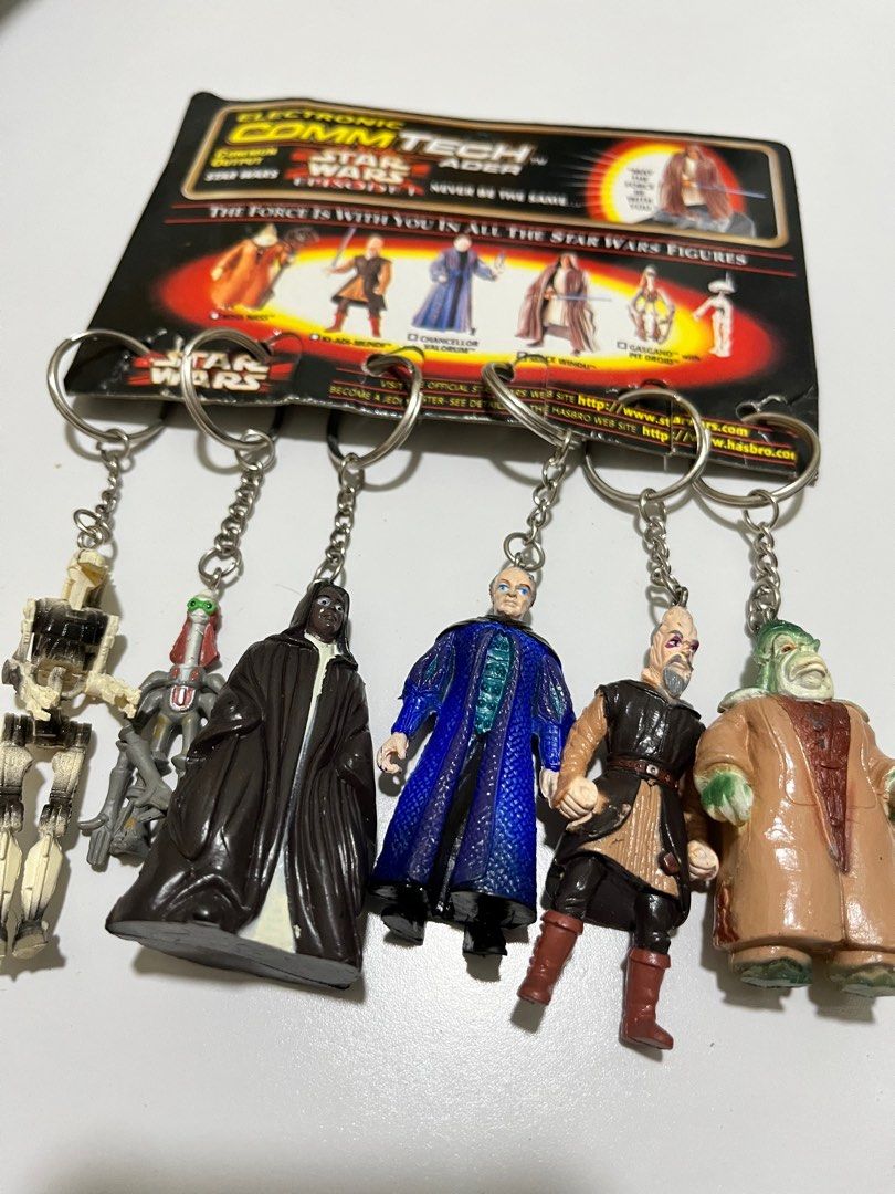 Vintage Hasbros 1999 Star Wars Episode 1 Action Figure Keyring Set
