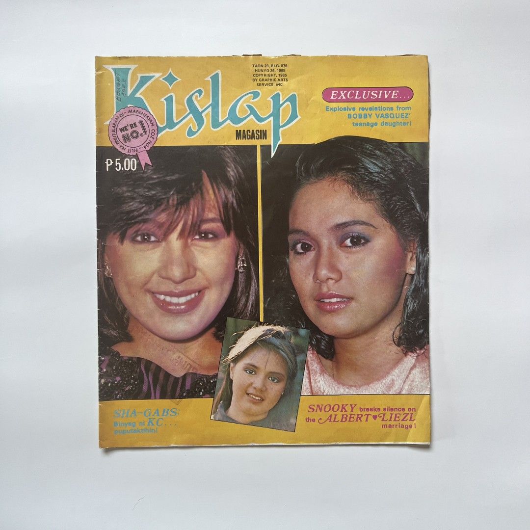 Vintage Magazine - Kislap 1985 (Category: Magazines) located in Antipolo. Submitted by eb_stuff (Listing ID 1225519695, Image 1). Description: Sharon Cuneta / Maricel Soriano / Julie Vega Cover Pops Fernandez centerfold.