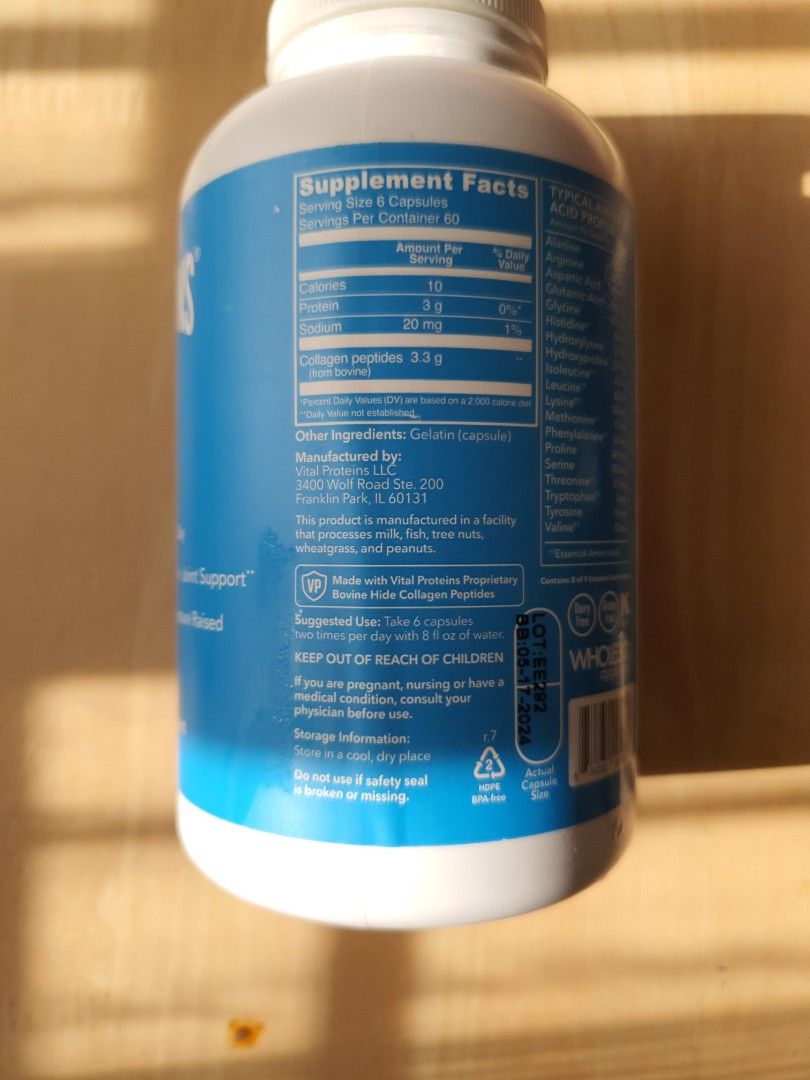 Vital Protein Collagen Peptides Capsules, Health & Nutrition, Health ...