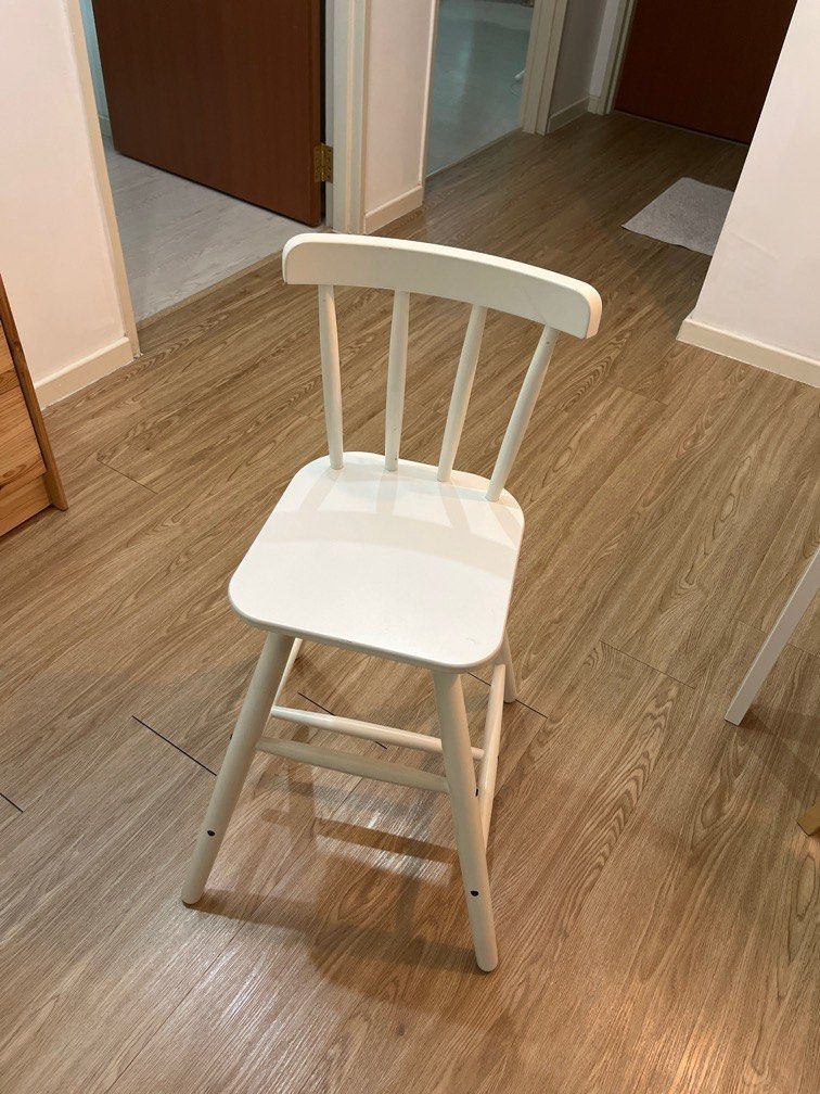 White IKEA children dining chair, Furniture & Home Living, Furniture