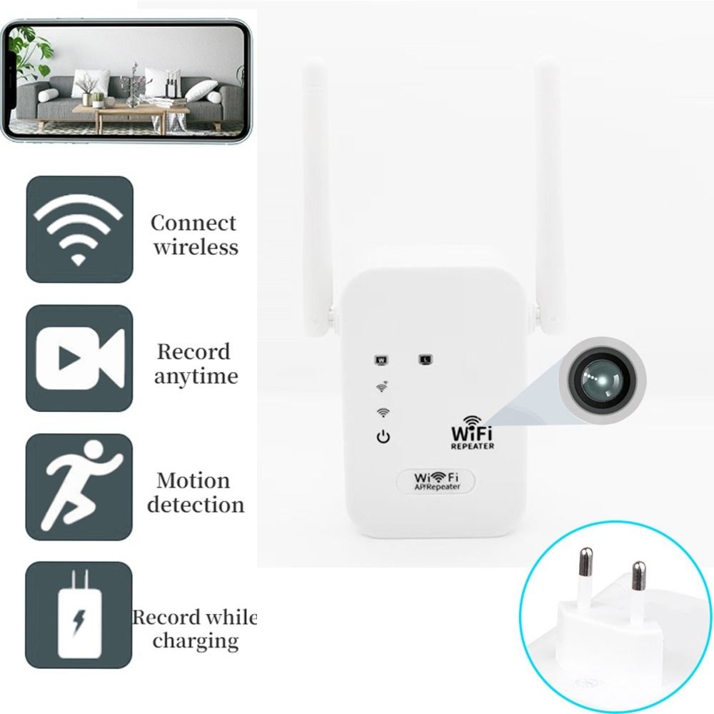 WIFI Repeater with Mini Camera Multifunction Interface HD Portable, 傢俬