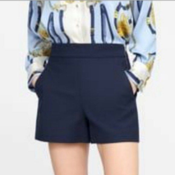 Zara navy shorts new arrivals