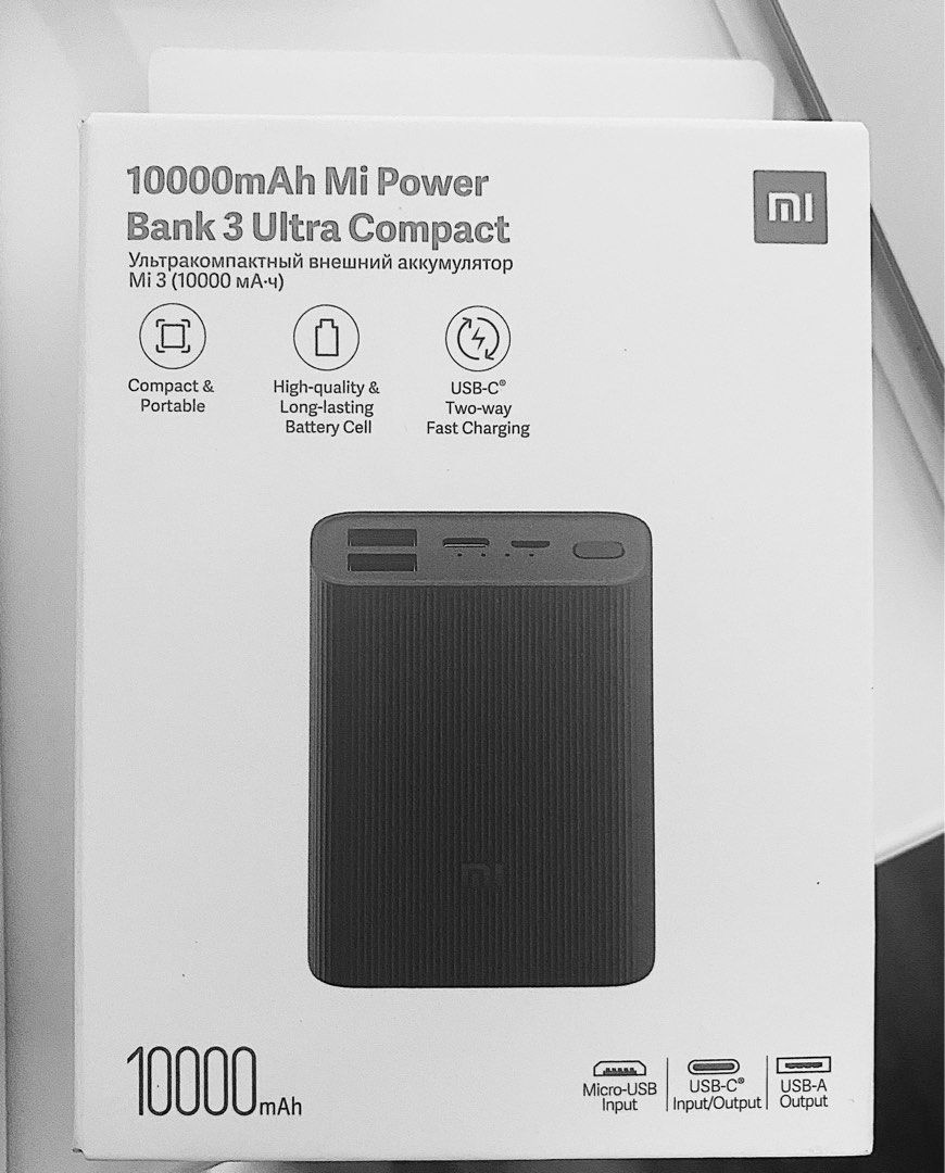 10,000 mAh Mi Power Bank 3 Ultra Compact, Mobile Phones & Gadgets