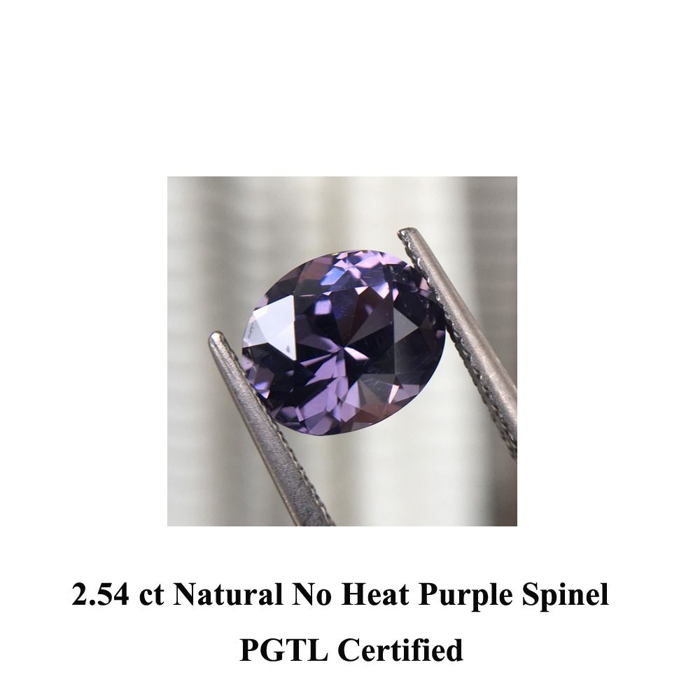 2.54 ct Natural No Heat Purple Spinel PGTL Certified Men s