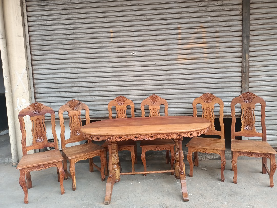 6 Seater Narra Dining Set, Furniture & Home Living, Furniture, Tables