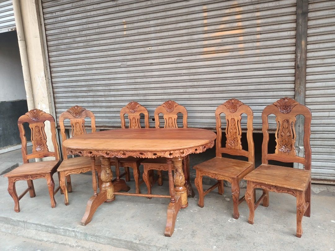 6 Seater Narra Dining Set, Furniture & Home Living, Furniture, Tables