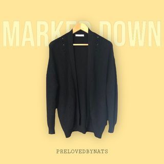 🏷️ (-75%) Mango  Oversized Knit Open Cardigan, Black, Extra Small