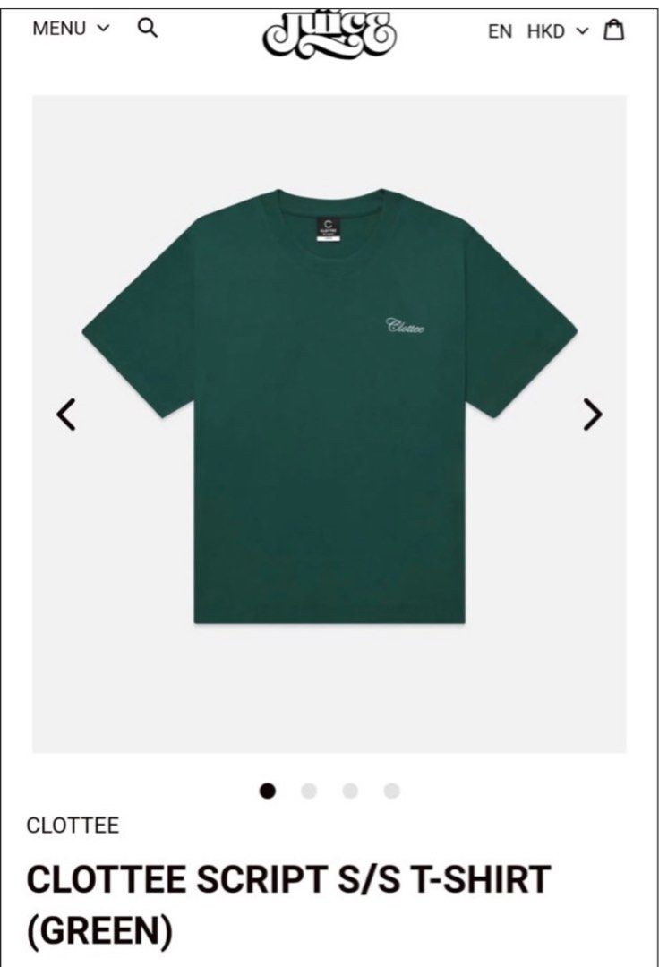 只限一件CLOTTEE SCRIPT S/S T-SHIRT (GREEN) ( 原價$420）, 男裝