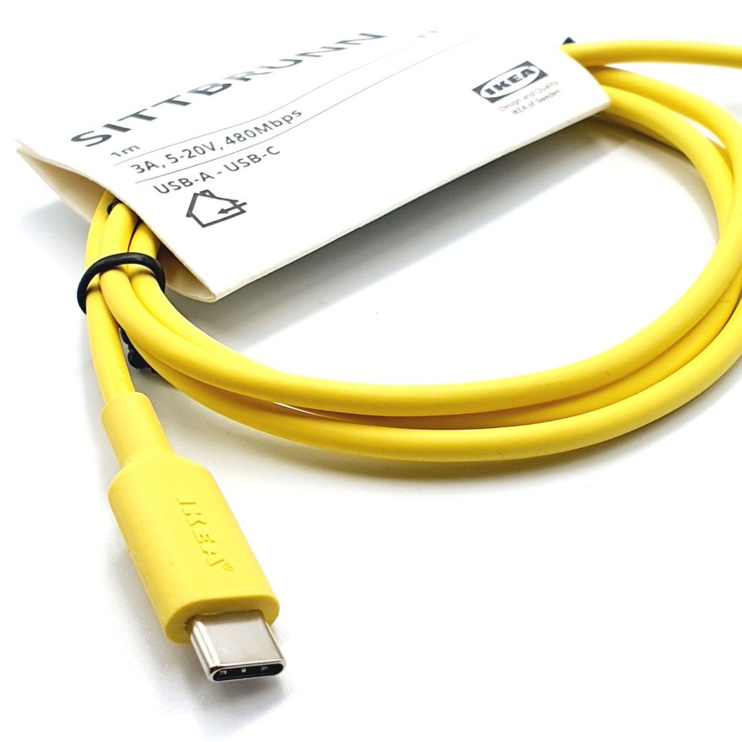 SITTBRUNN USB-A to USB-C, light yellow, 39 ¼ - IKEA