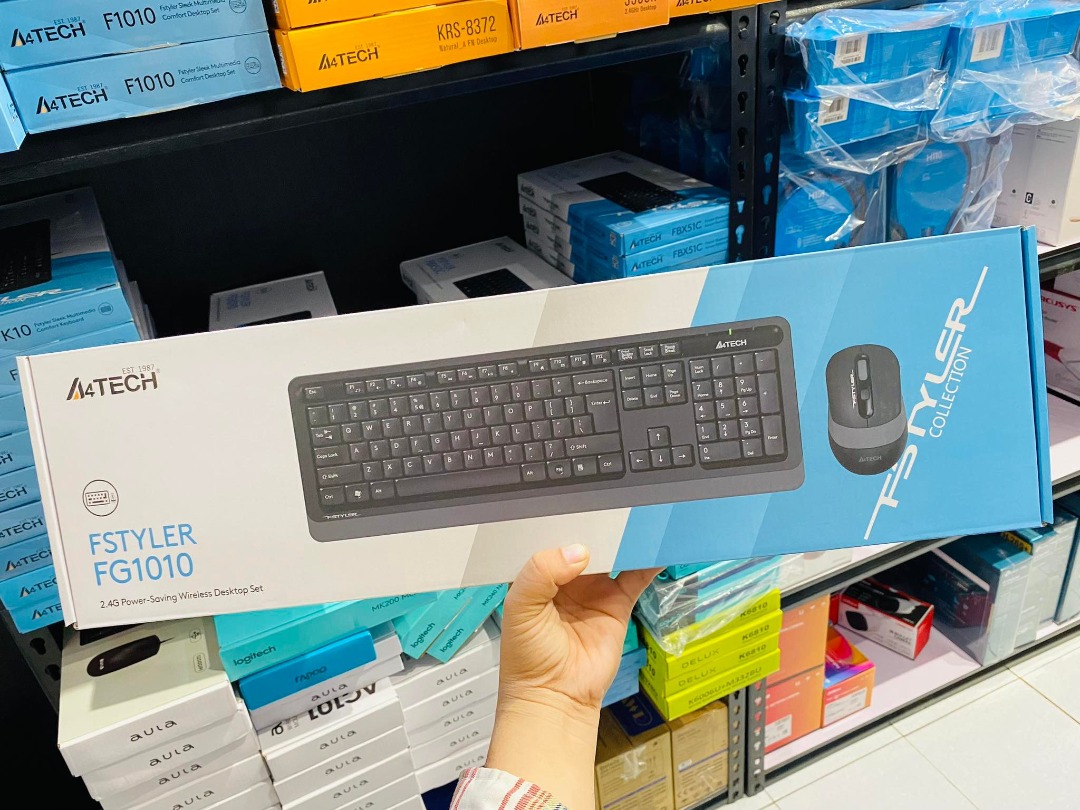 A4Tech Fstyler FG1010 Wireless Keyboard Mouse Combo USB Grey, Computers ...