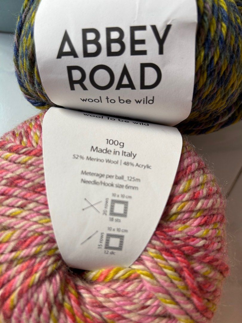 Abbey Road Wool to be Wild Yarn, Hobbies & Toys, Stationery & Craft, Craft Supplies & Tools on